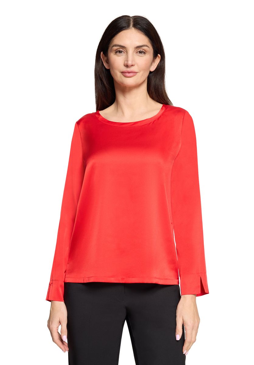 Elegante Satin Langarm Bluse