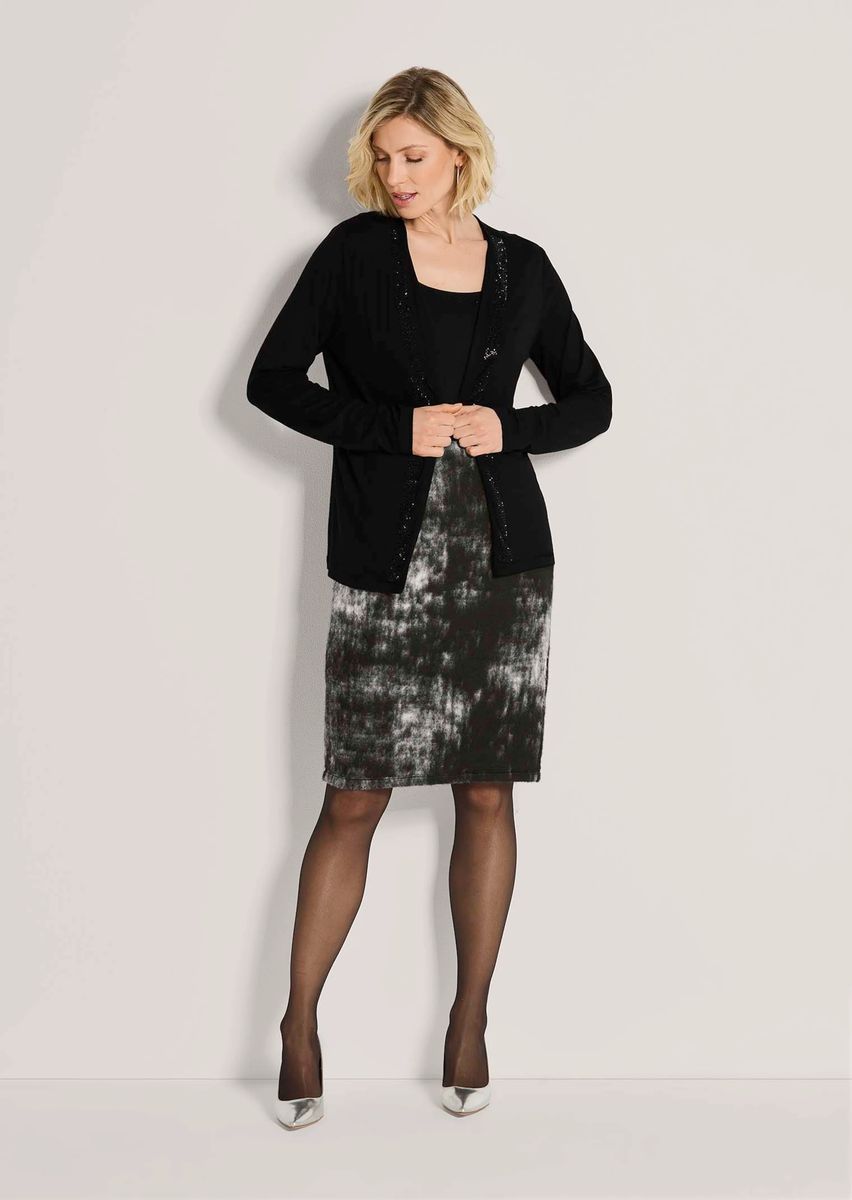 Offene Shirtjacke mit Ziersteinen