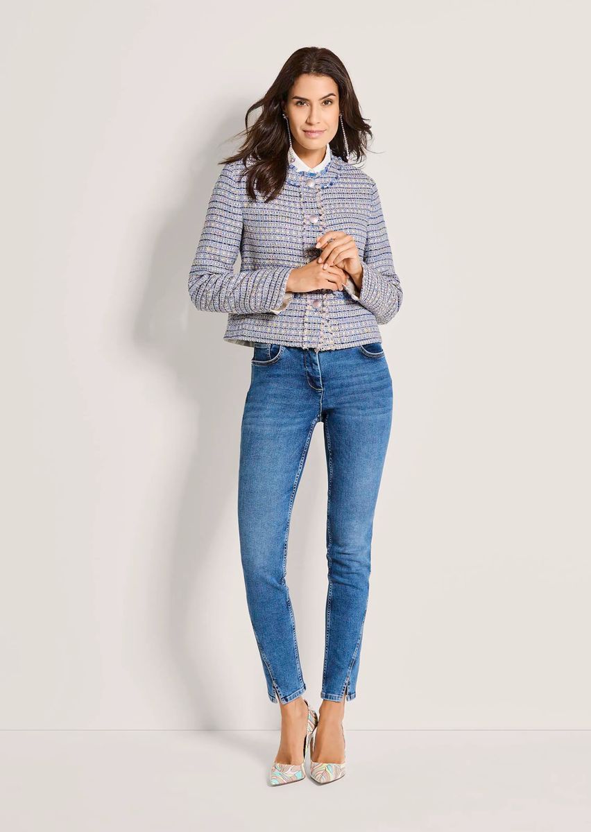 Schicker Tweed-Blazer mit Fransendetails