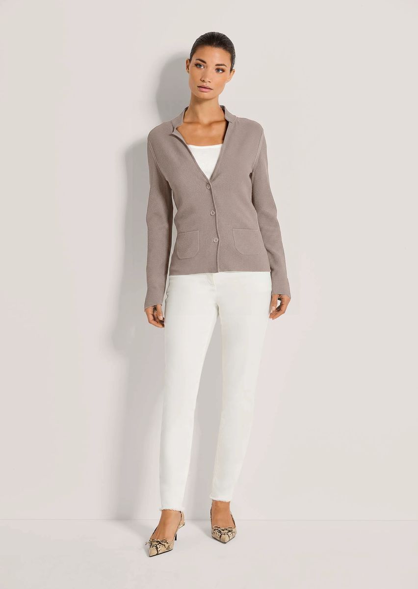 Schlanker Strickblazer mit Stehkragen