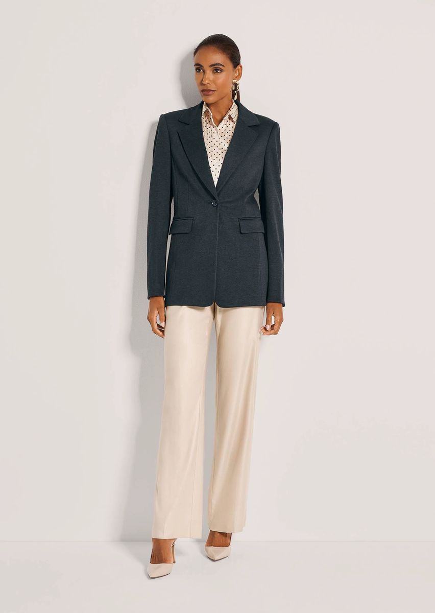 Klassischer Einreiher-Blazer in Melange-Optik