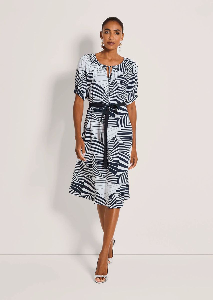 A-Linien-Midikleid mit Grafikprint