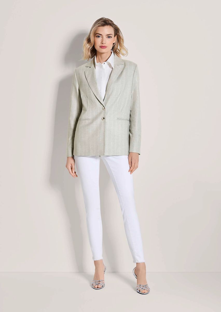 Nadelstreifen-Blazer mit Glanzeffekt