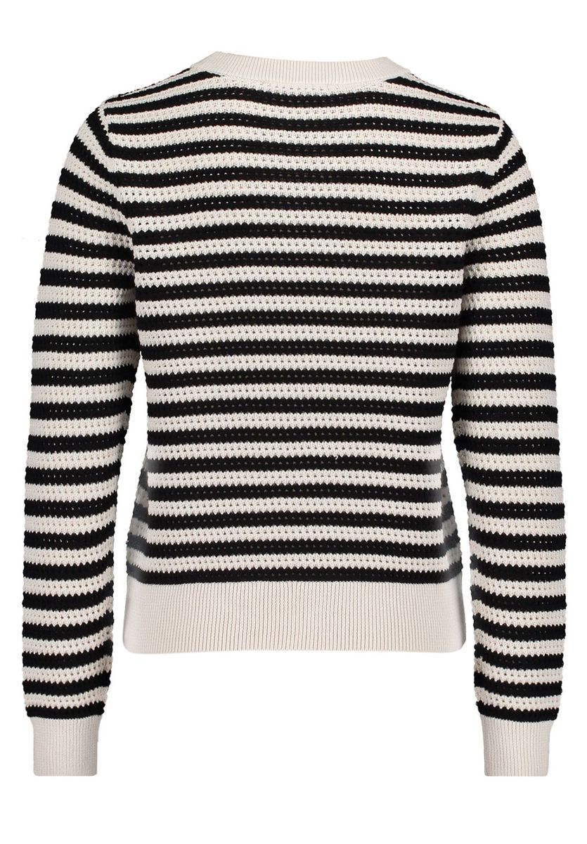 BETTY & CO Strickpullover, Rippbündchen, für Damen, weiß|schwarz, 36