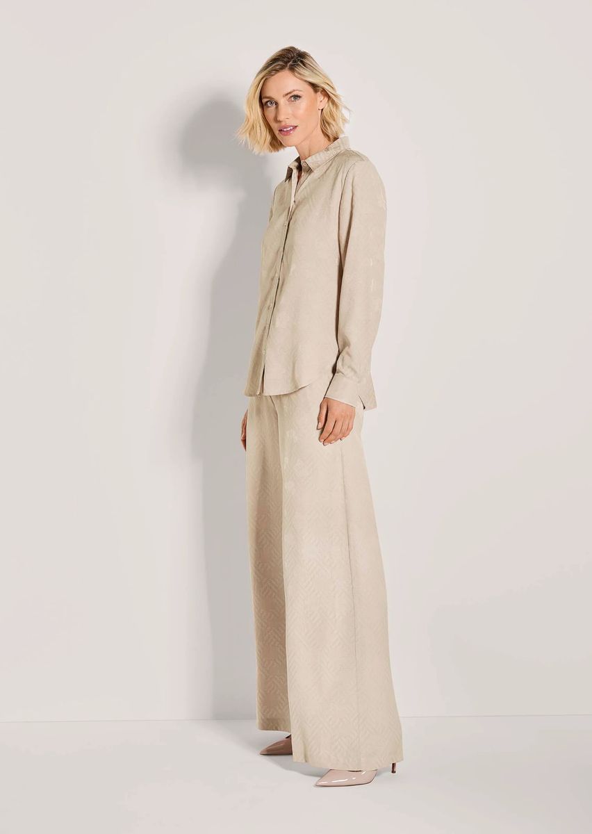 Strukturierte Hemdbluse mit Jacquard-Muster