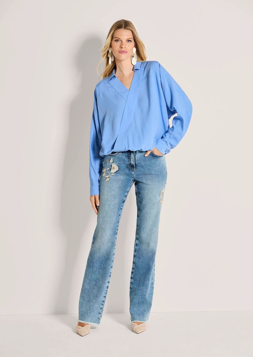 Elegante Wickelbluse mit V-Ausschnitt