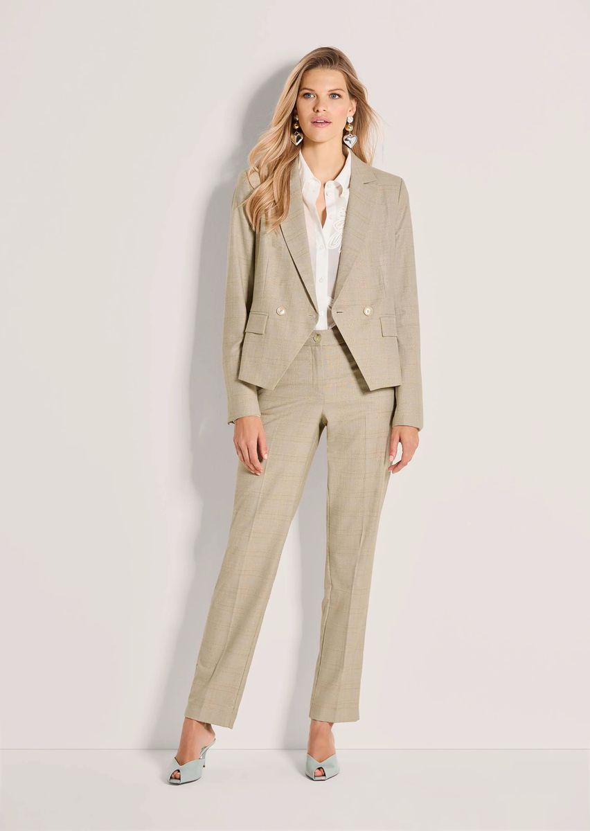 Kurzer Glencheck-Blazer mit Effektgarn