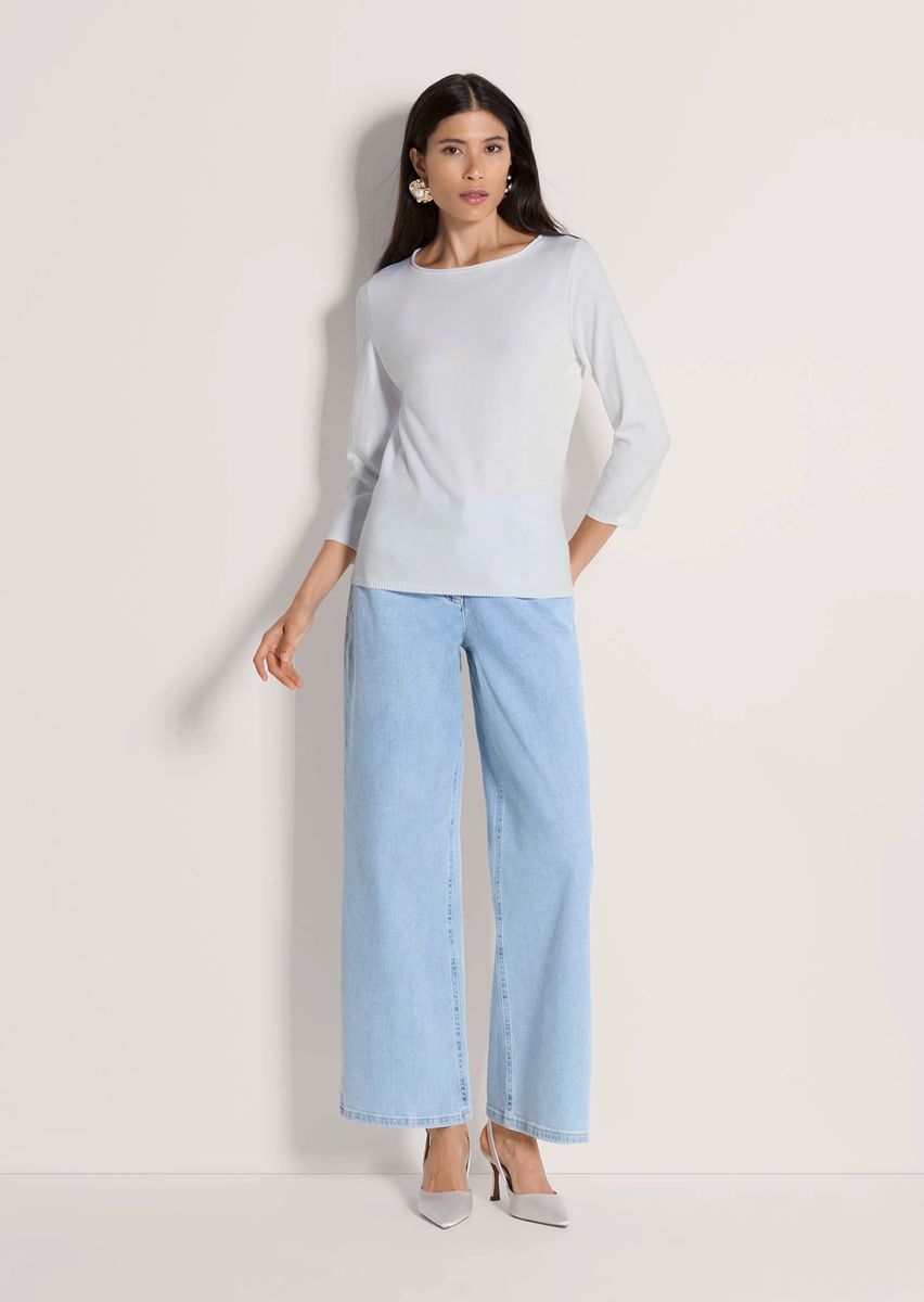 Eleganter Feinstrickpullover mit U-Boot-Ausschnitt