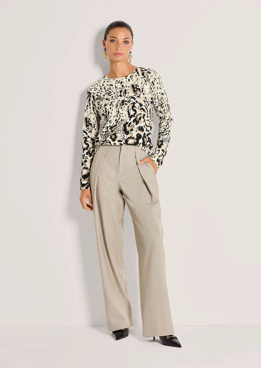 Kaschmirpullover mit abstraktem Animal-Print