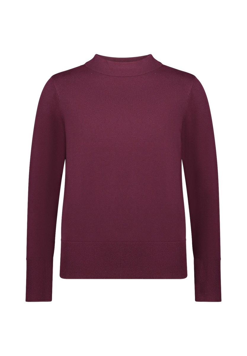 Burgunder Strickpullover mit Stehkragen