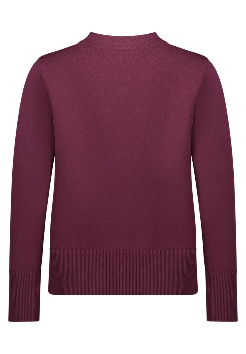 Burgunder Strickpullover mit Stehkragen