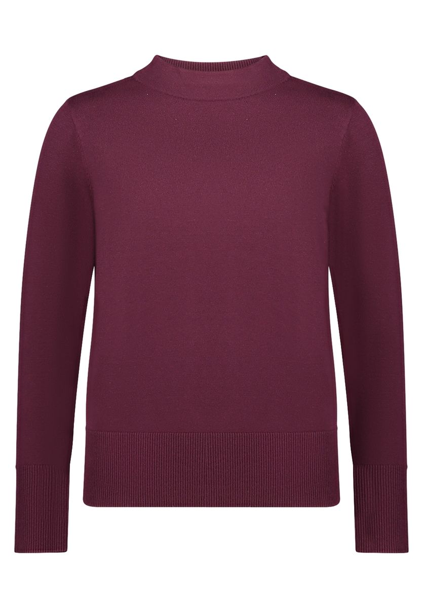 Burgunder Strickpullover mit Stehkragen