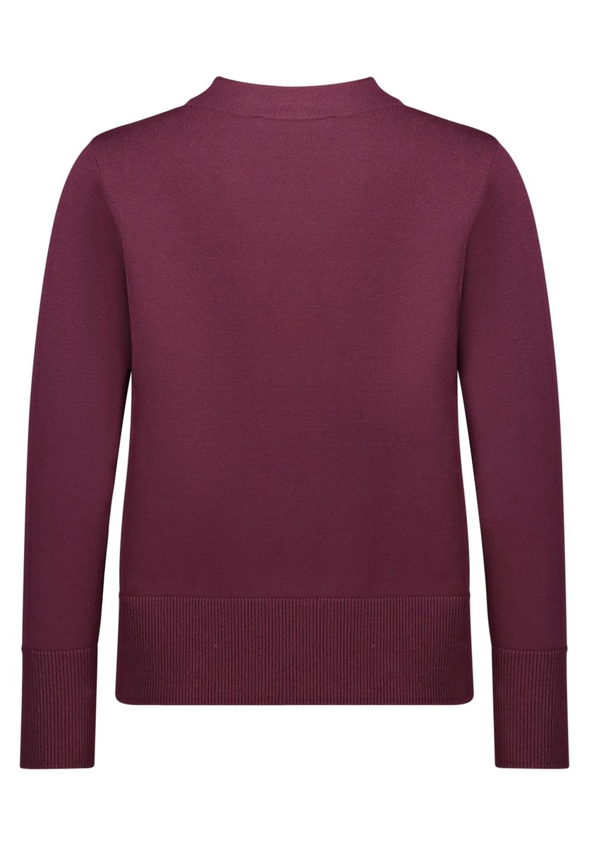 Burgunder Strickpullover mit Stehkragen