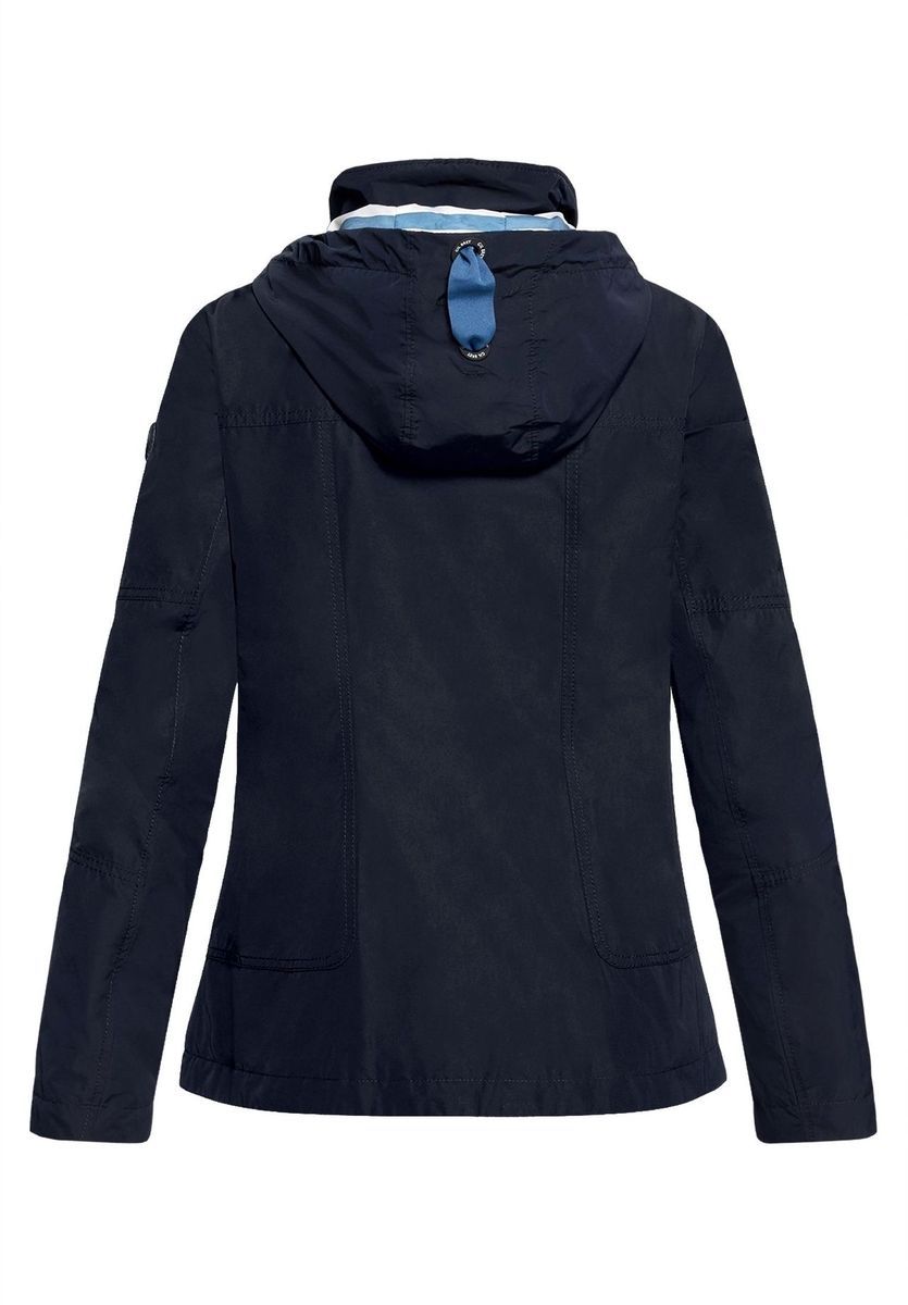 Marineblaue leichte Sommerjacke mit Kapuze