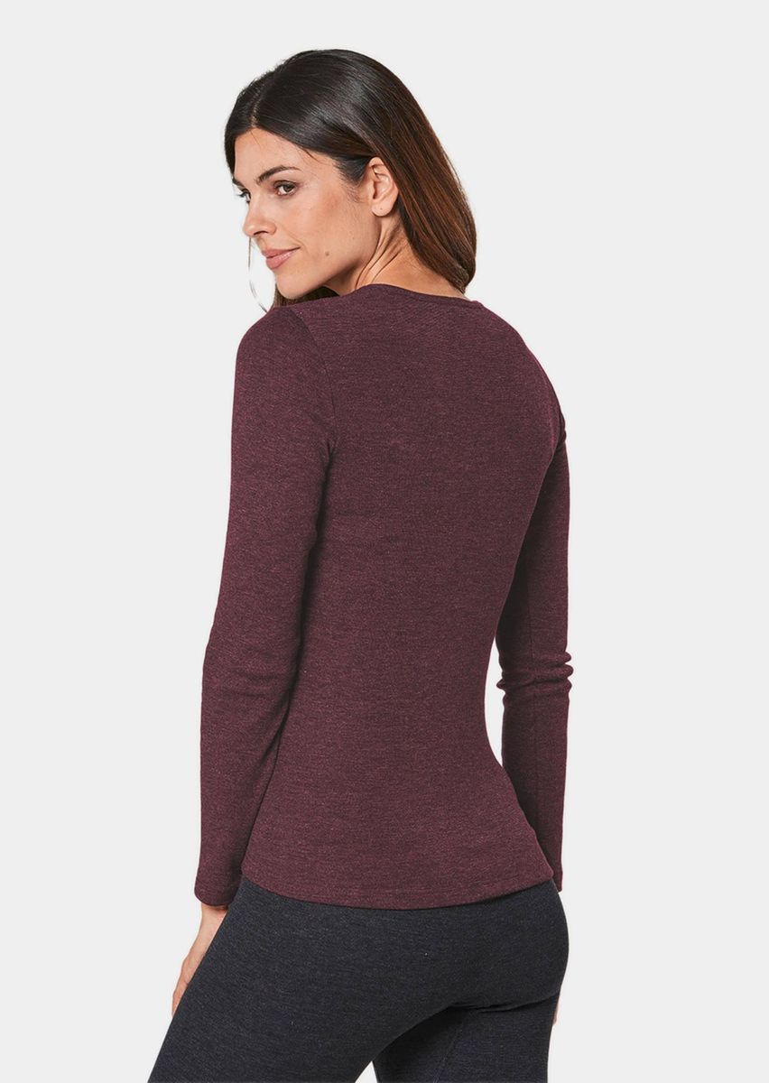 Thermos-Langarmshirt in feinem Rippstrick