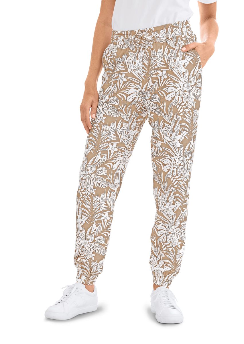 Jersey-Jogginghose mit Blätter-Print