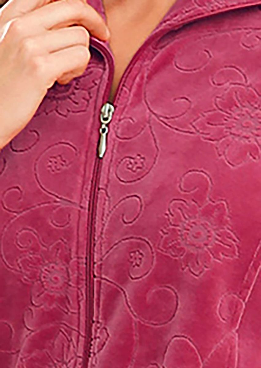 Samtiger Nicki-Hausanzug mit Blumenmuster