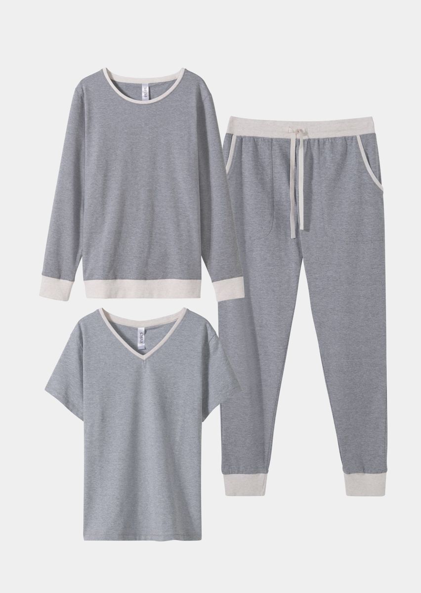 Vielseitiges dreiteiliges Loungewear-Set