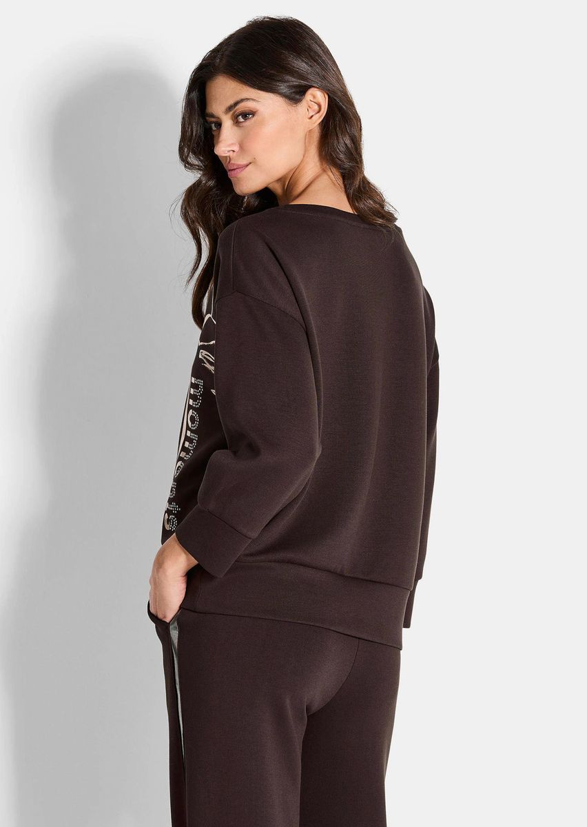 Sweatshirt mit Blumenprint und Ziernieten