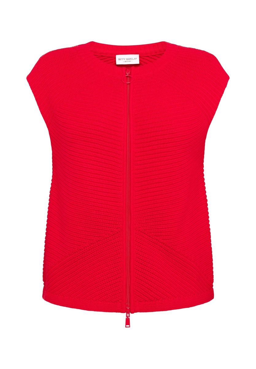 Ärmellose Strickjacke mit Reißverschluss