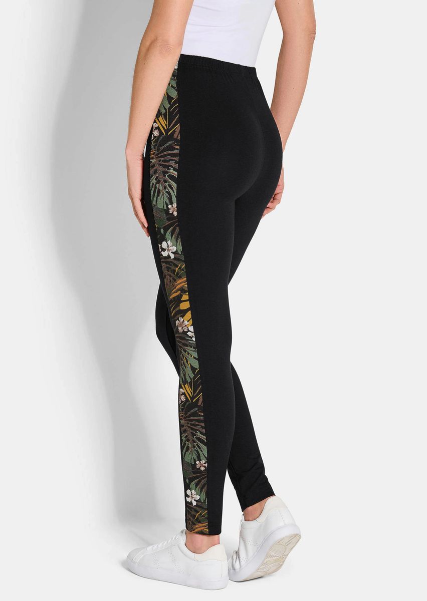 Leggings mit floralen Seitenstreifen