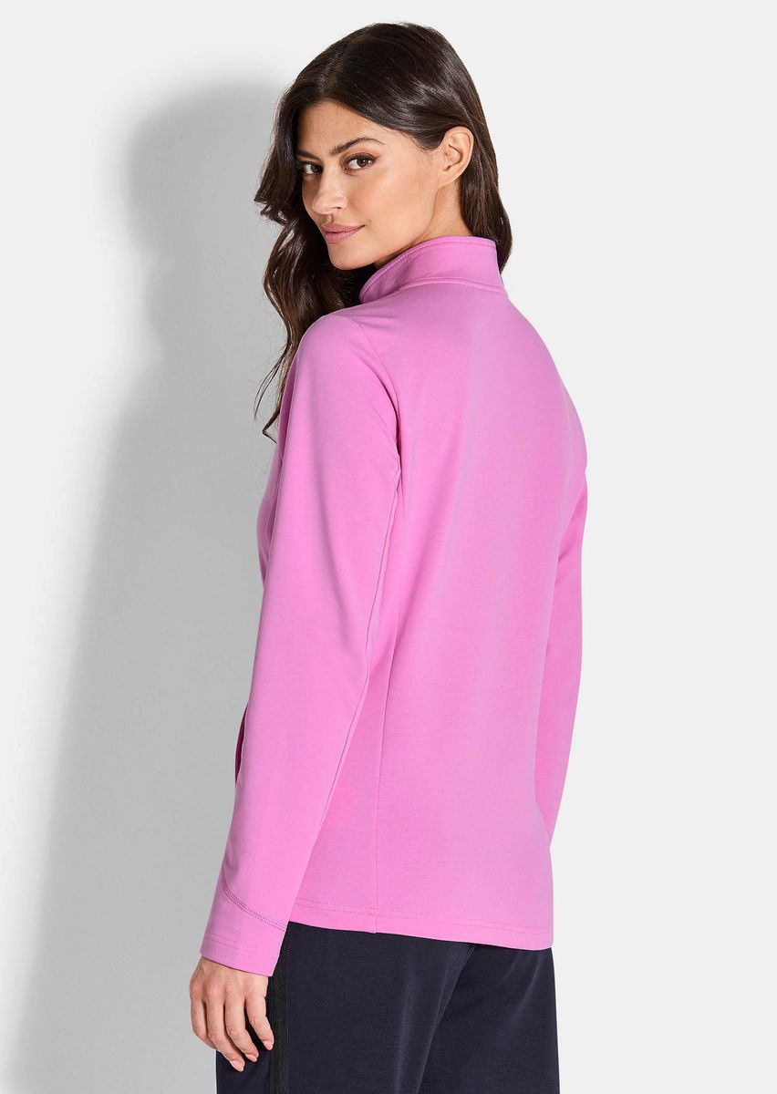 Sweatjacke mit Stehkragen und Teilungsnähten