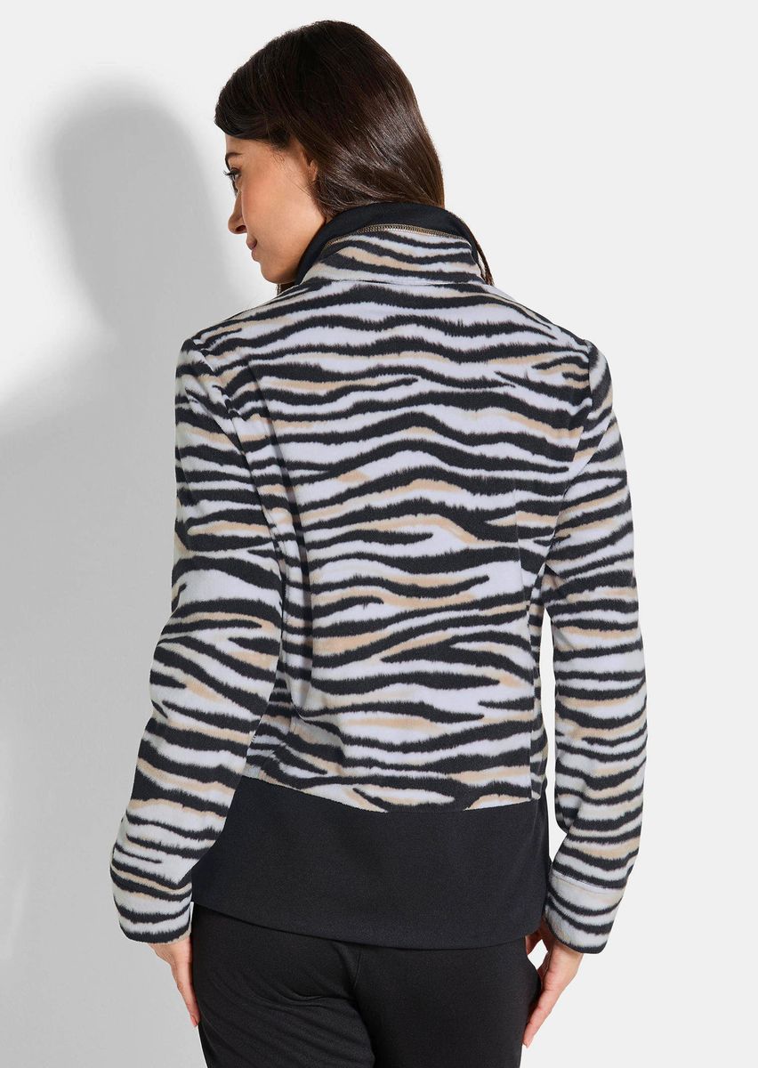 Weiche Fleecejacke mit Zebramuster