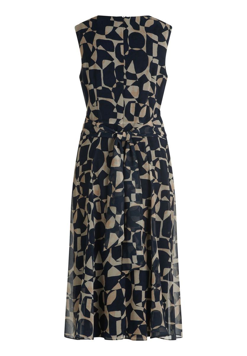Ärmelloses Chiffon-Midikleid mit geometrischem Muster