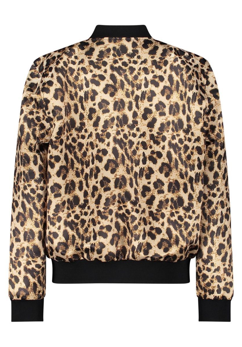 Blouson Jacke mit Animal Print und Rippbündchen
