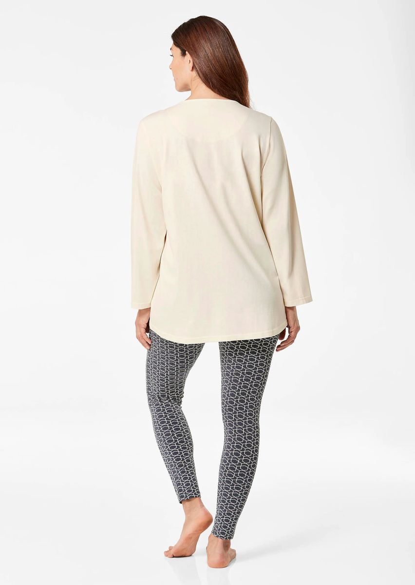 Baumwoll-Pyjama mit schmaler Hose