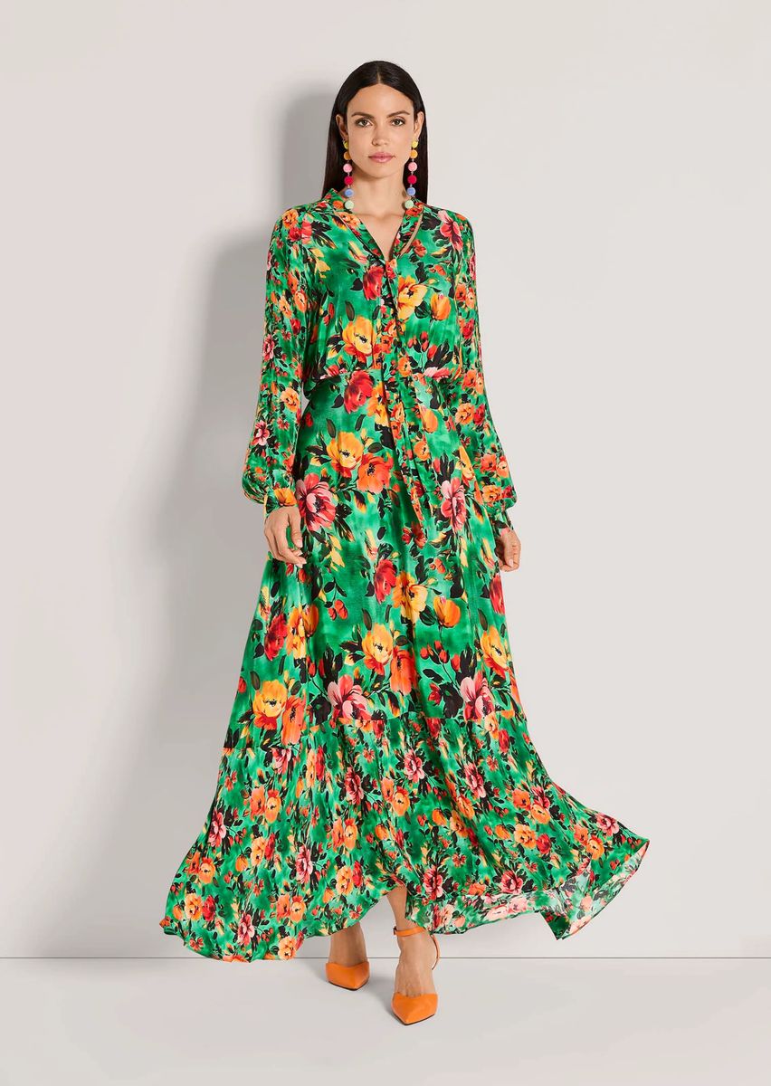 Maxikleid mit leuchtendem Blumenprint