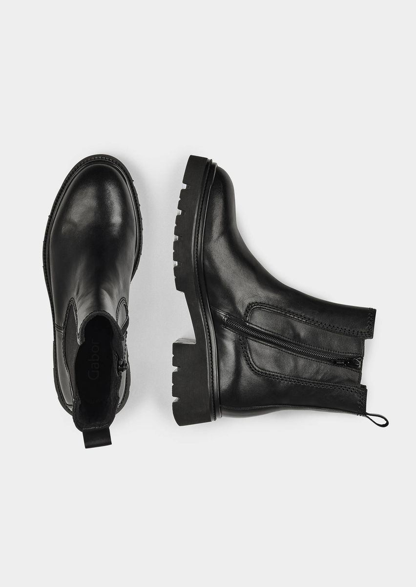 Leder Chelsea-Boots mit Profilsohle