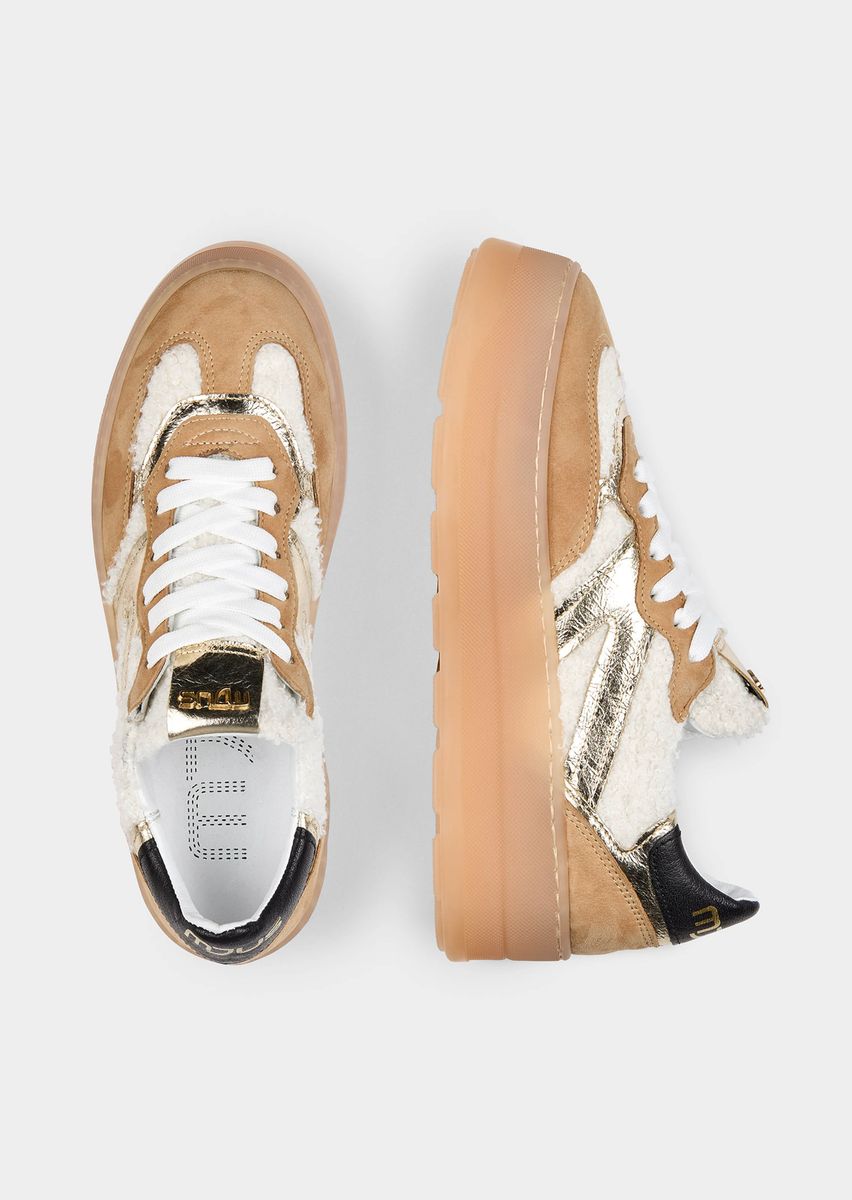 Plateau-Sneaker mit Teddyfell