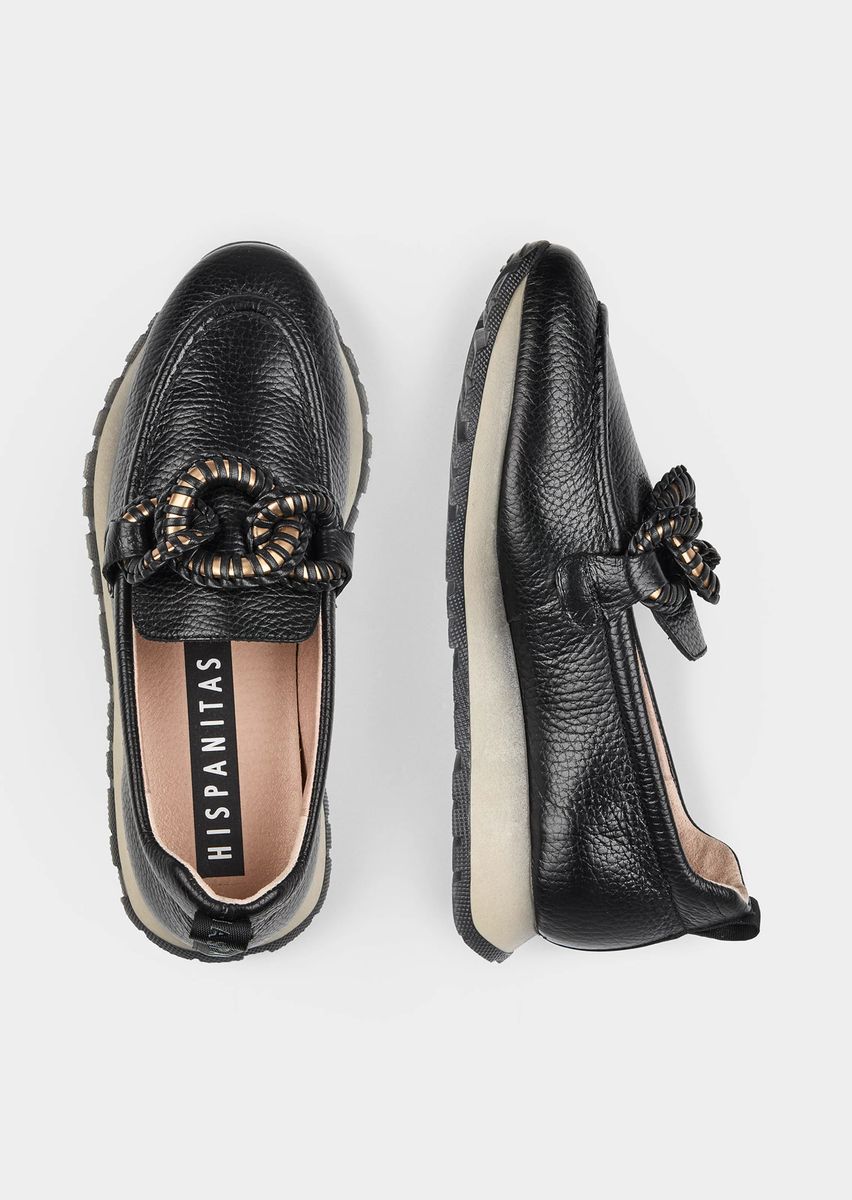 Leder-Loafer mit dekorativer Kette