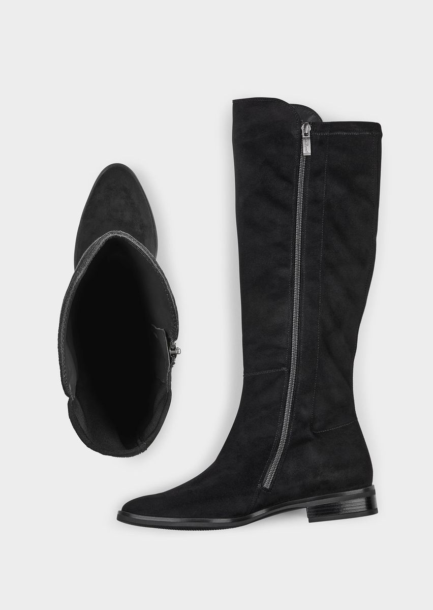 Minimalistische kniehohe Stretch-Stiefel