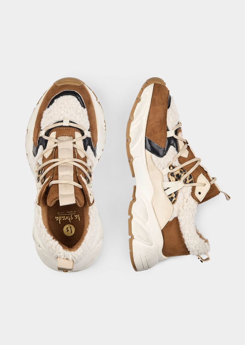 Chunky-Sneaker mit Teddyfell