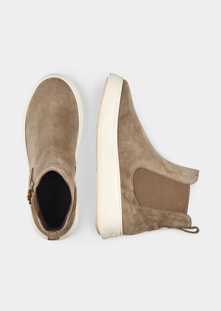 Plateau-Chelsea-Boots aus Wildleder