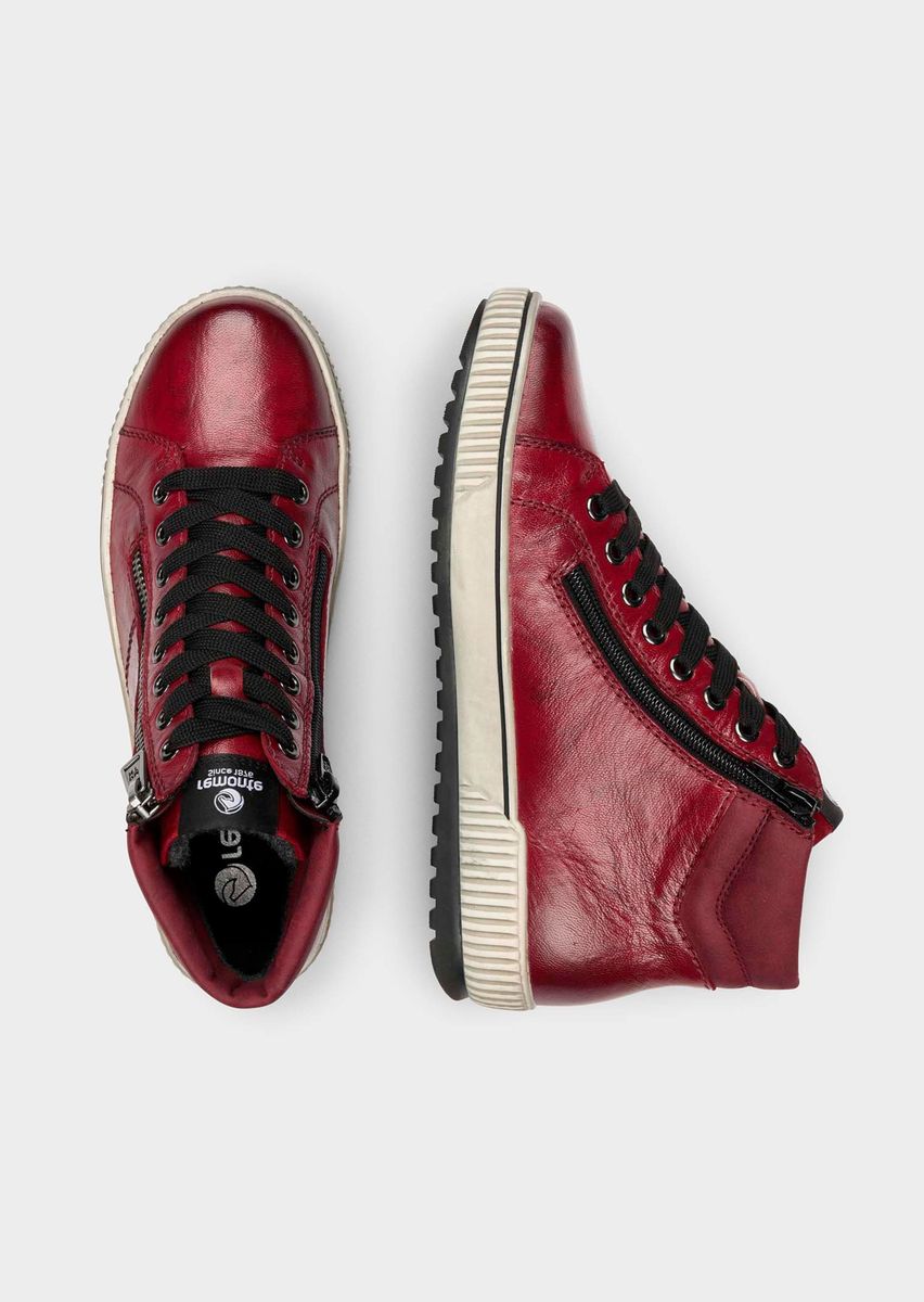 Schimmernder High-Top Lederbootie