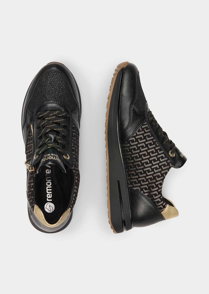 Gemusterte Fashion-Sneaker mit Goldakzenten