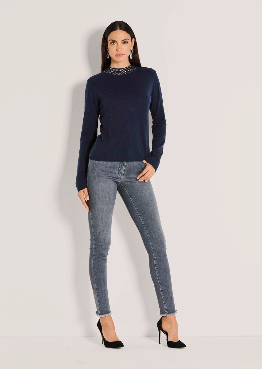 Verzierter Pullover aus Schurwoll-Kaschmir-Mix