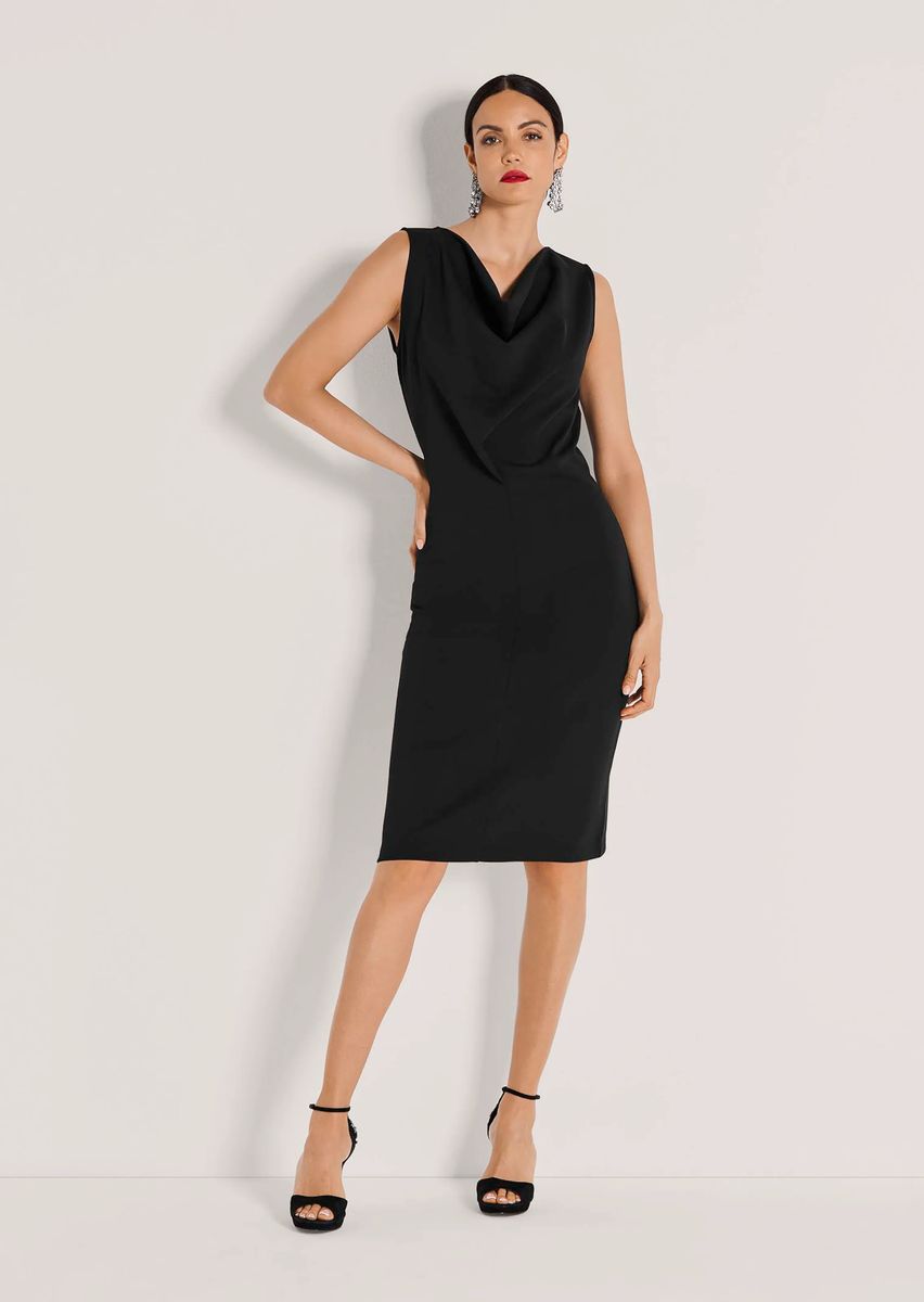 Elegantes Jersey-Kleid mit Wasserfall-Ausschnitt