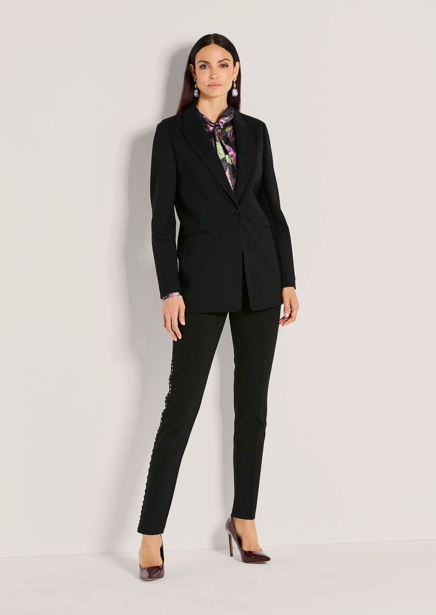 Klassischer Taillierter Longline Jersey-Blazer
