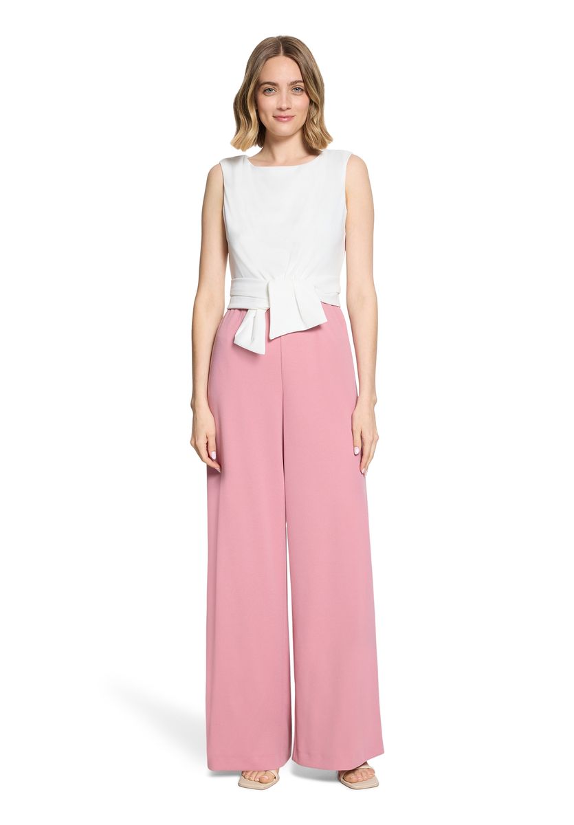 Zweifarbiger Jumpsuit mit weitem Bein