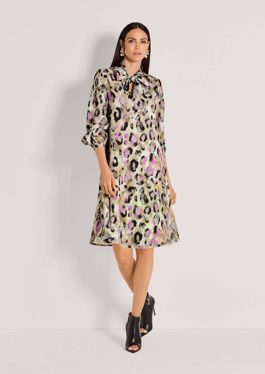 Animal-Print-Kleid mit Schluppe