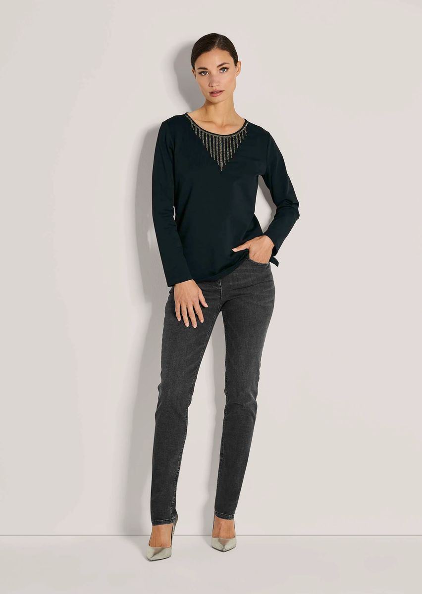 Langarmshirt mit Strass-Verzierung