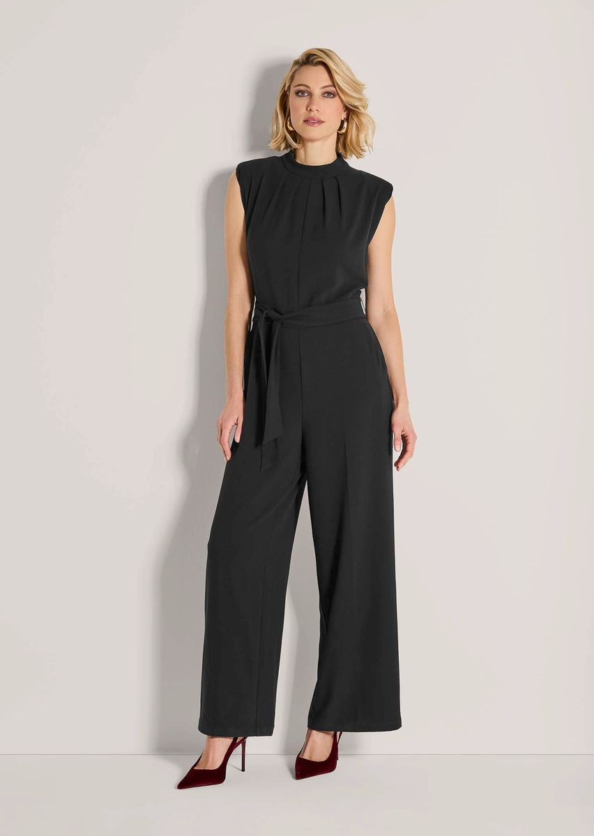 Eleganter ärmelloser Weitbein-Jumpsuit