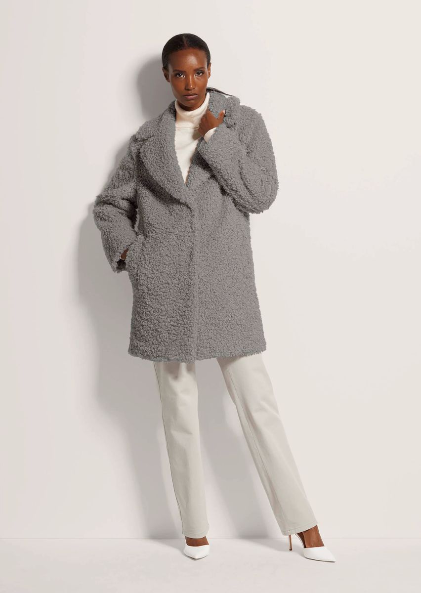 Oversize Teddy-Mantel mit Reverskragen