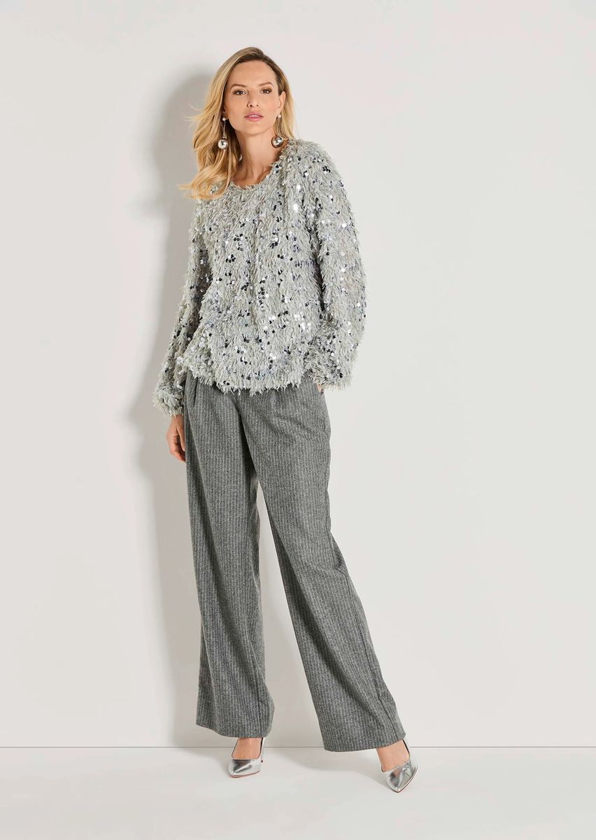 Sweatshirt mit flauschigem Federbesatz