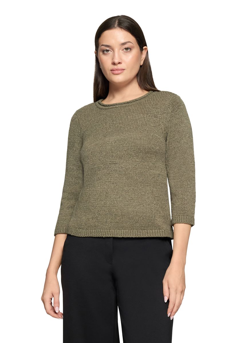 Klassischer Strickpullover in Limettengrün