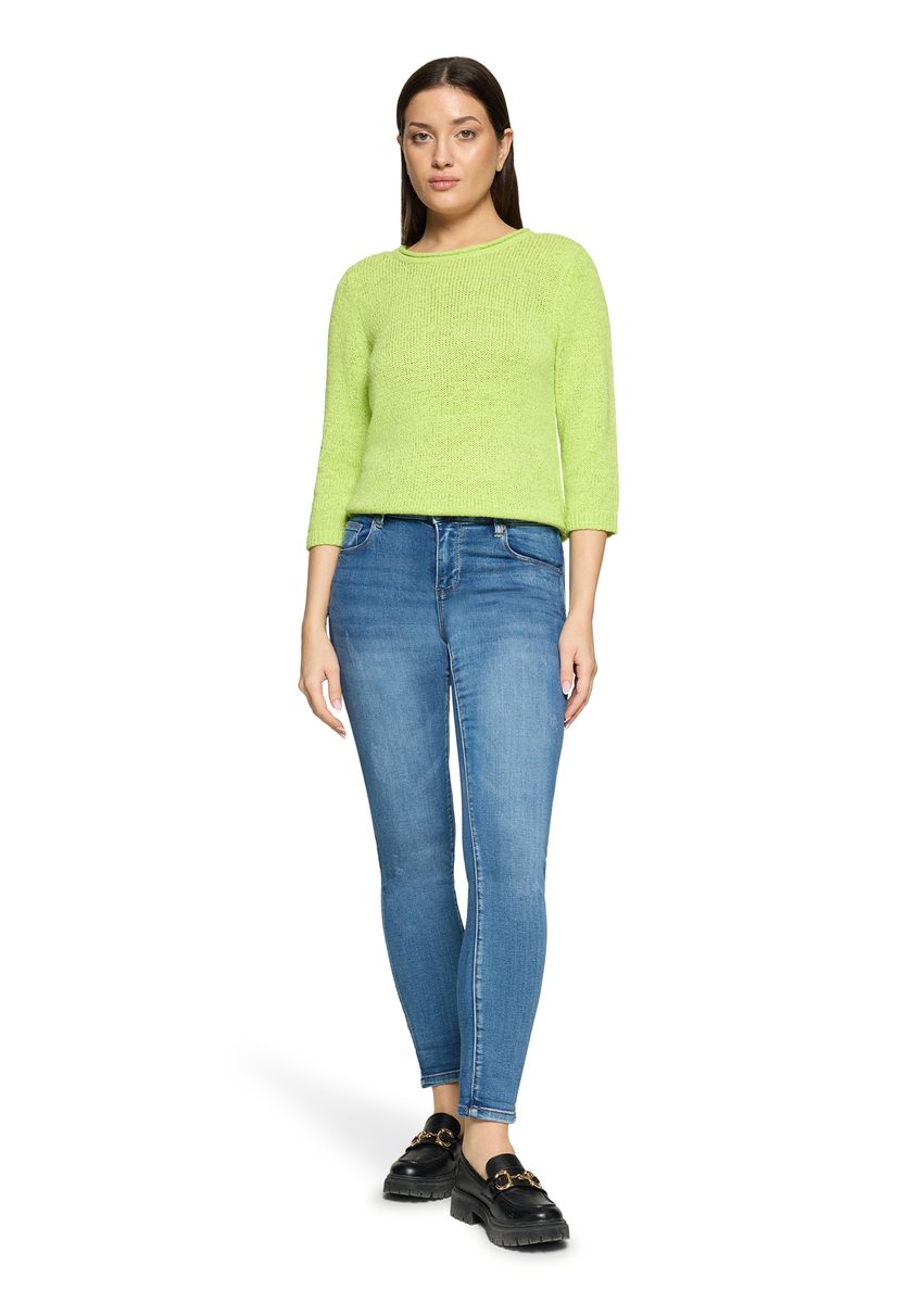 Klassischer Strickpullover in Limettengrün